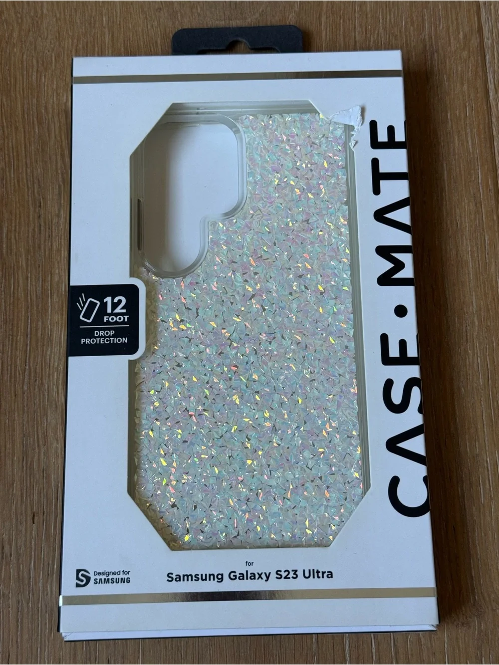 New Glitter Iridescent Protective Samsung Galaxy S23 Ultra case white glitter